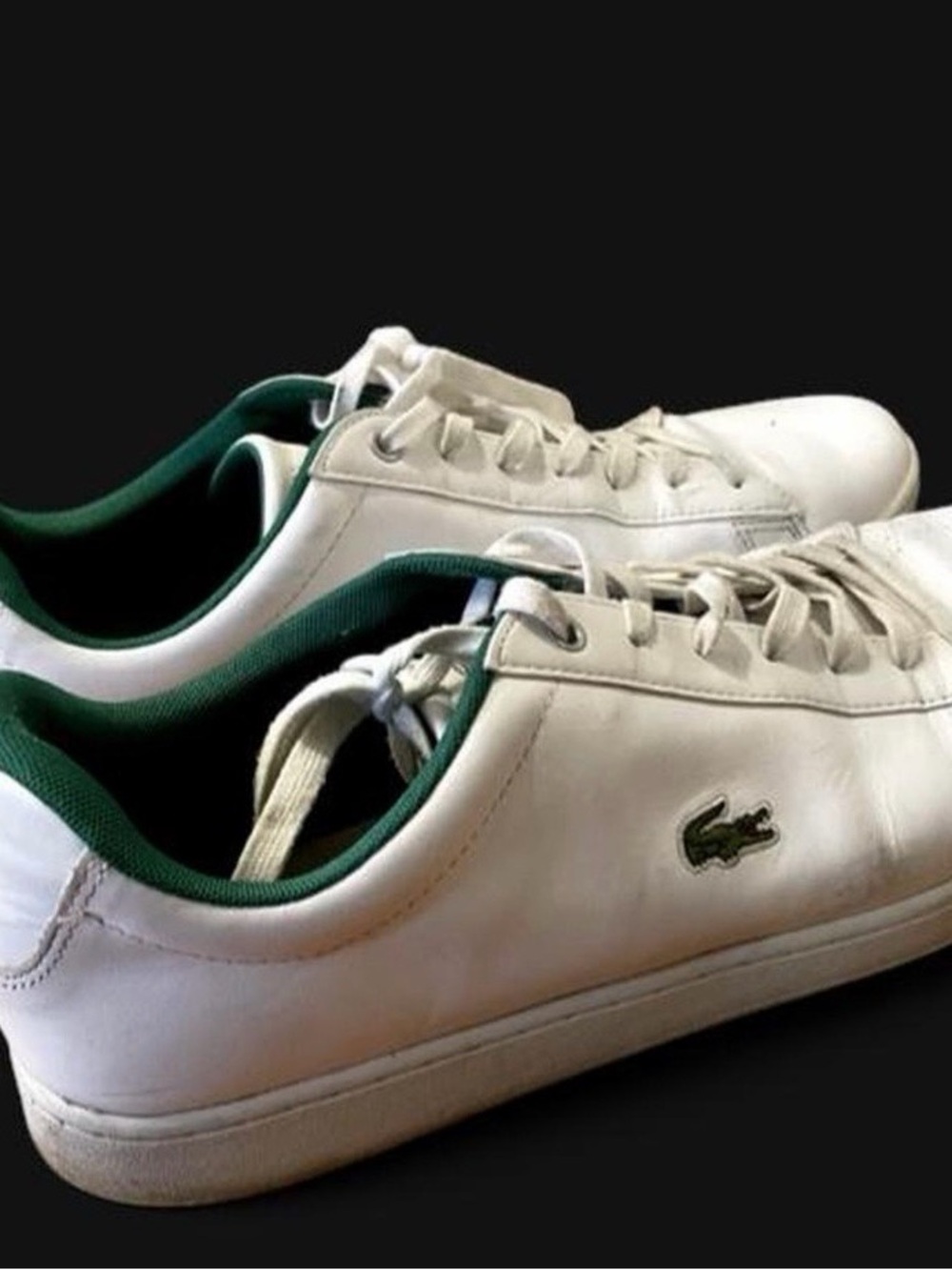 Lacoste White Hydez 119 1P Low Top Sneakers Leather with Green Interior Trim